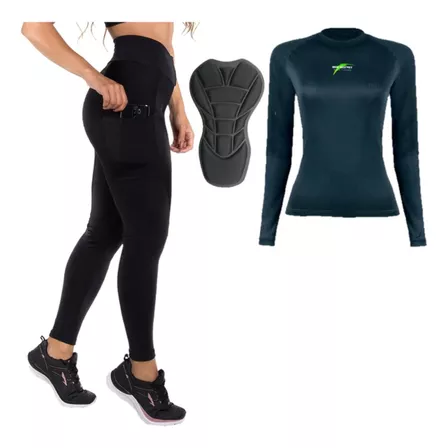 Conjunto Ciclista Feminino Camisa Calça Roupa Ciclismo Mtb