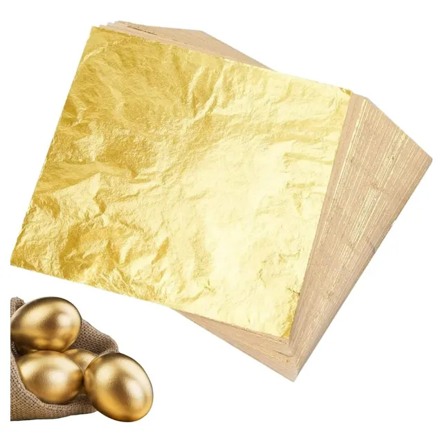 Hojas Oro Imitación Laminas Arte Decorar Artesanías 100pcs