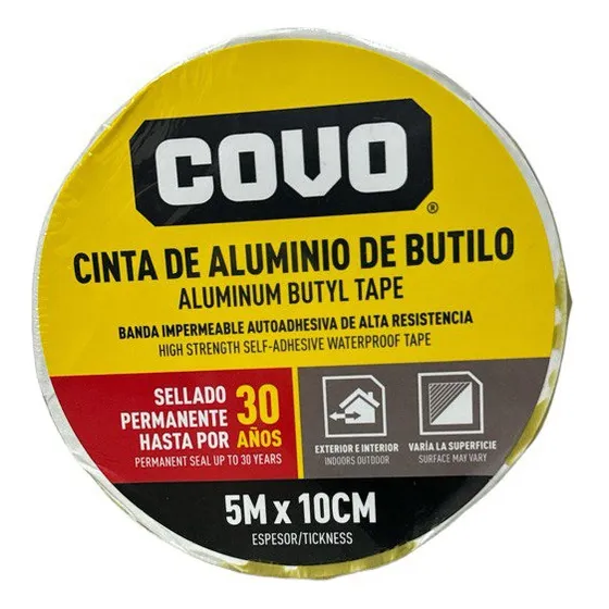 Cinta De Aluminio De Butilio Impermeabilizante 5mx10cm Covo
