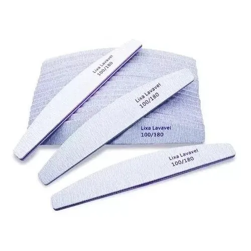 Kit 60 Lixas Banana 100/180 Para Manicure Profissional