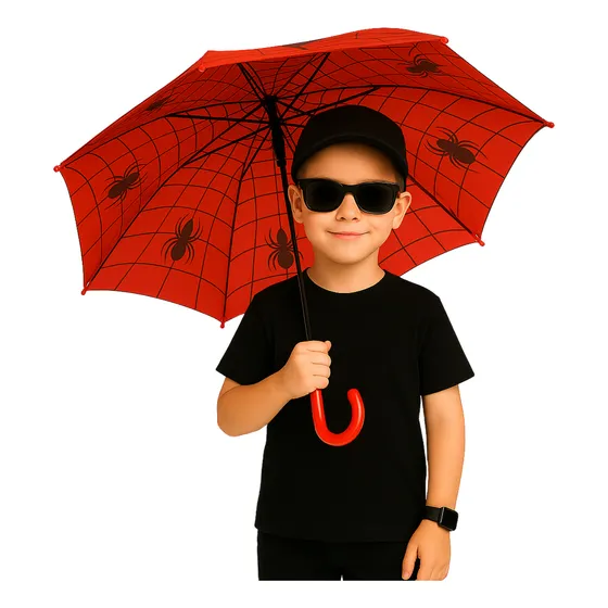 Kit Infantil Guarda-chuva + Óculos + Relógio Led Quadrado