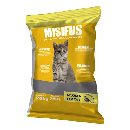 Arena Sanitaria Aglutinante Misifus 20kg Limón