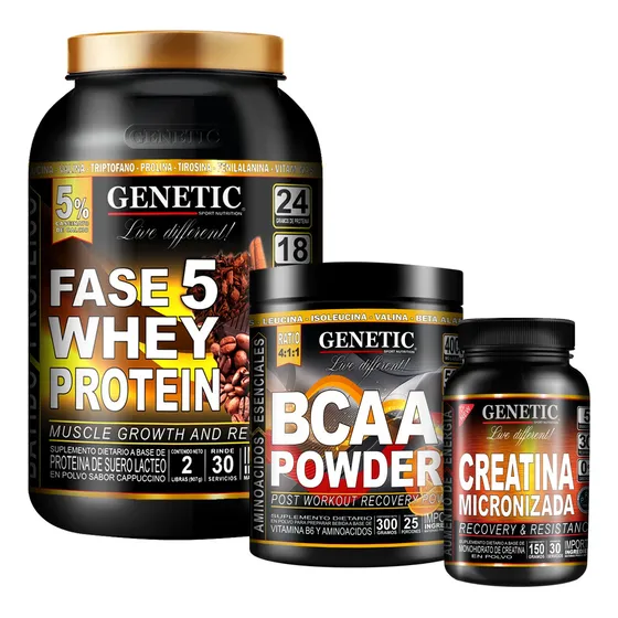 Aumento Muscular Sostenido Proteína F5 Creatina Bcaa Genetic