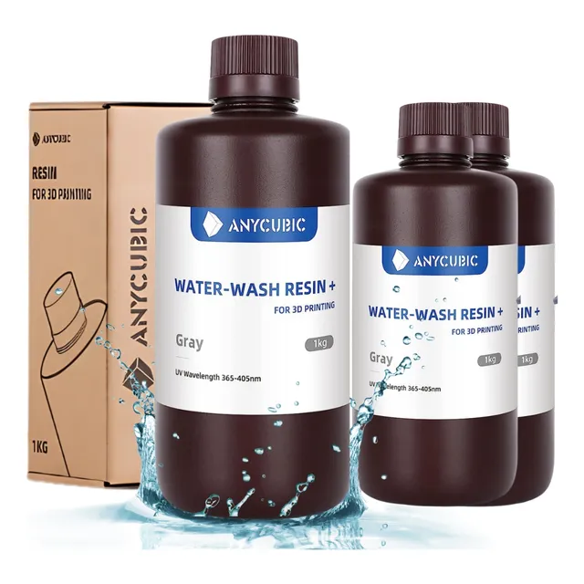 Resina Lavable Impresora 3d Anycubic 1kg Pack X3 Unid Gris
