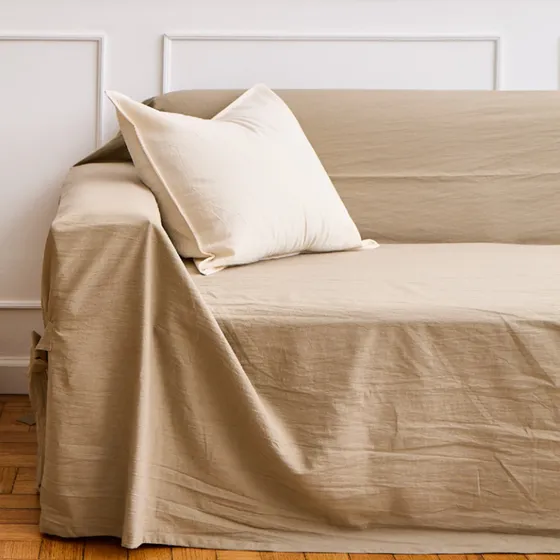 Funda Sillón 3 Cuerpos Ajustable  Tusor 100% Algodón