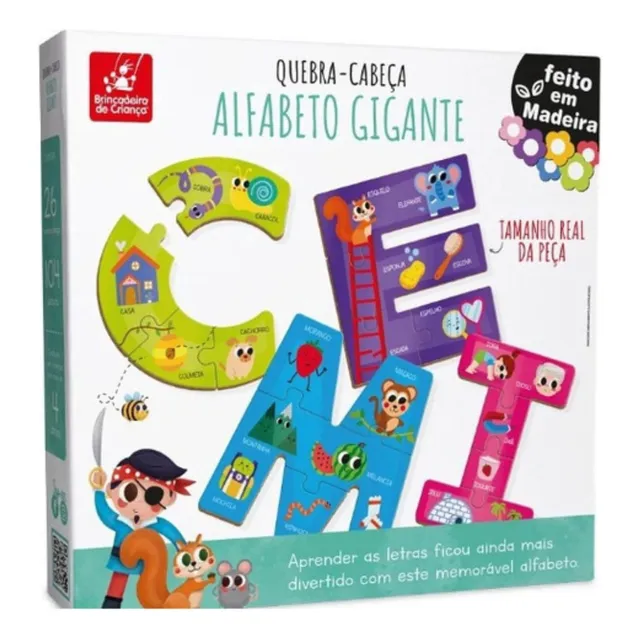 Brinquedo Didático Quebra-cabeça Alfabeto Ou Números - Tea