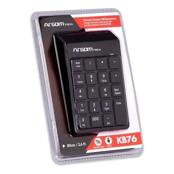 Teclado Numerico Argom Tech Kb76 80cm 2.6 Ft Usb