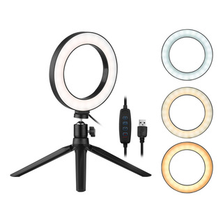 6 Anéis De Luz Led Com Tripé E 3 Modos Para Streaming E 6 Anéis De Luz Led Com Tripé E 3 Modos Para Streaming E
