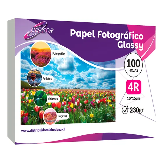 Papel Fotográfico Premium Glossy Cursor 4r 230 Gr 100 Hojas