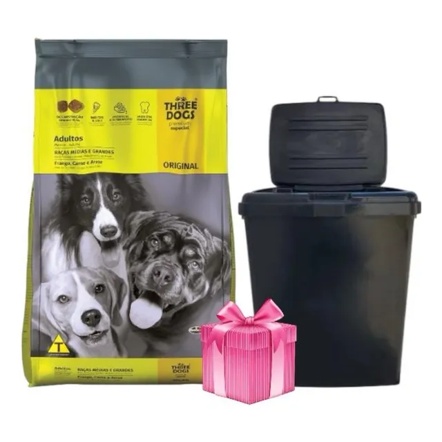 Comida Three Dogs 22kg Alimento Perro Original 20+2 Regalo