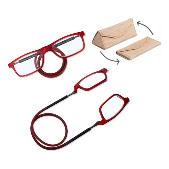 Anteojos Marco Lentes Iman Flexibles Blue Block Importados Color Rojo