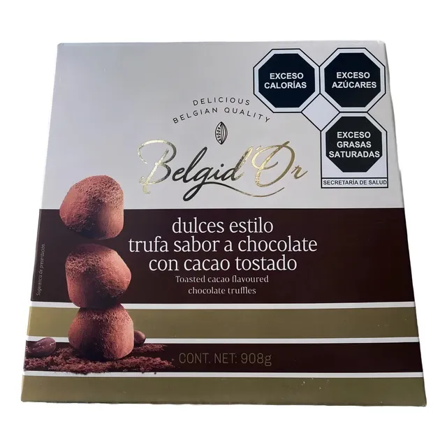 Trufas Chocolate Belga Espolvoreadas Cacao Tostado Caja 908g