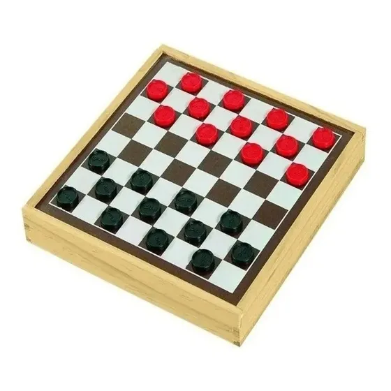 Jogo De Dama E Trilha  Box 30,5 X 30,5 X 4cm / Mdf - Souza
