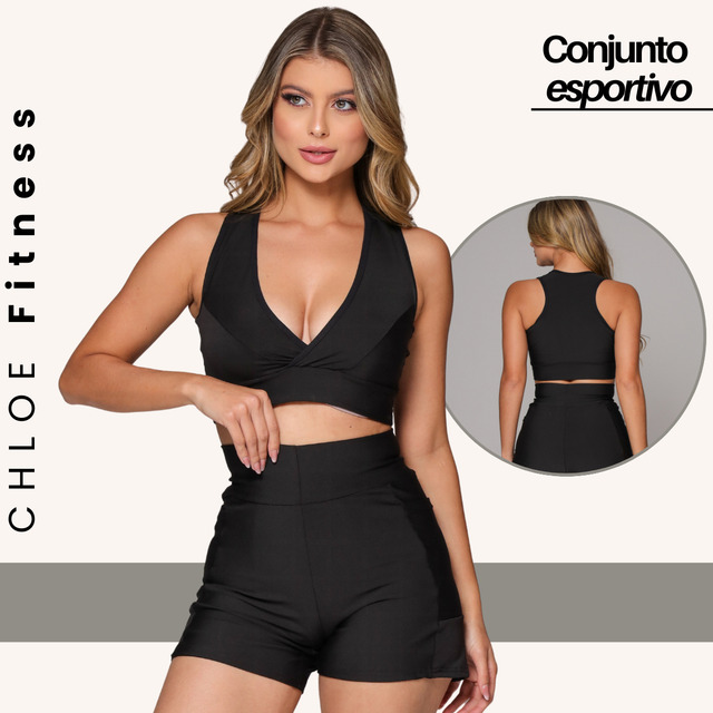 Conjunto Academia Feminino Moda Fitness Bolso Celular Conjunto Academia Feminino Moda Fitness Bolso Celular