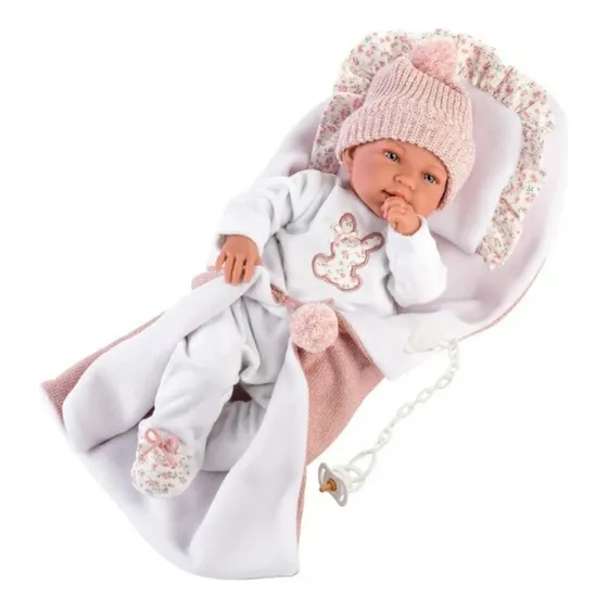 Muñeca Bebé Llorona Tina Conejo 44cm Reborn Llorens España