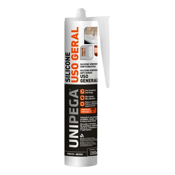 Silicone 280g Uso Geral Preto Hibrido Unipega