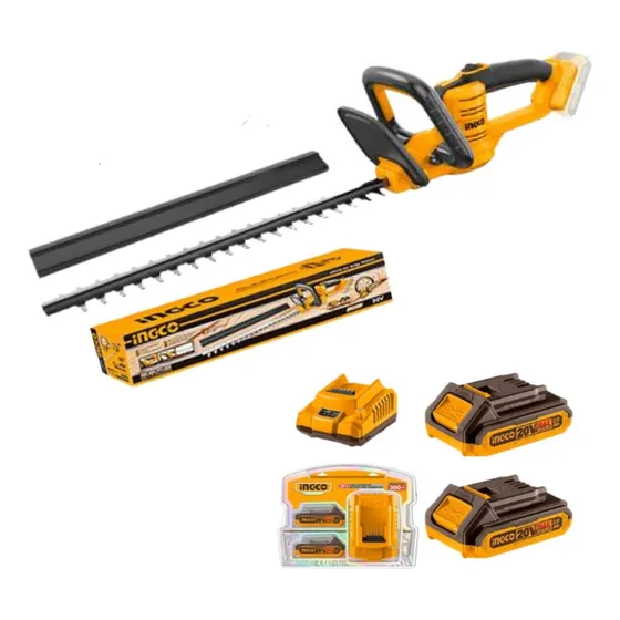 Corta Cerco Podador 20v + 2 Baterías + Carg P20s Ingco *ub*