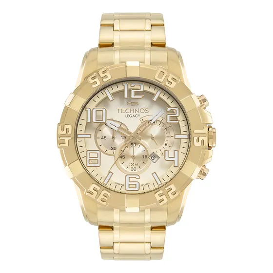 Relógio Masculino Technos Legacy Dourado Loja De Fábrica