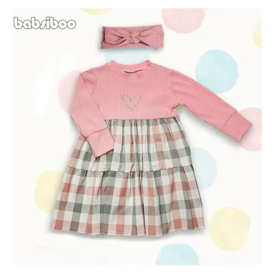Vestido De Bebé Niña Falda Cuadro Babsiboo Ref. 6601