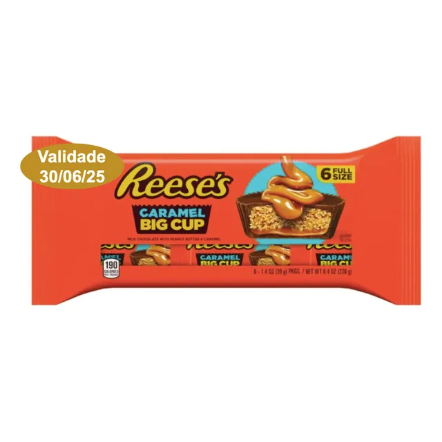Chocolate Reese's Caramelo Peanut Butter 238g Validade 06/25
