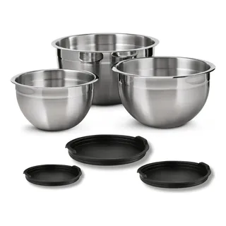 Vittak Conjunto 3 Bowls De Inox Com Tampas PlĂĄsticas Tamanhos Variados Vittak Conjunto 3 Bowls De Inox Com Tampas PlĂĄsticas Tamanhos Variados