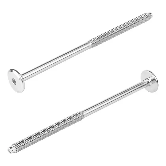 Tornillo Conector Union Niquelado Muebles 120 mm X 1/4 100 Piezas FICUS.MX 001-75120