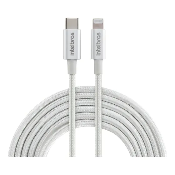 Cabo Usb-c Para Lightning 1,5 M Nylon Eucl 15 Nb Intelbras Cor Branco