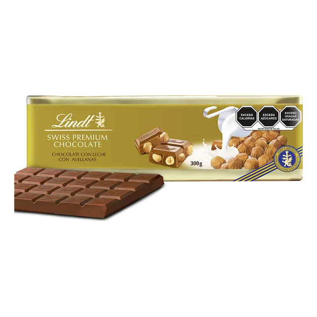 Chocolate Lindt Swiss Con Leche Y Avellanas 300g