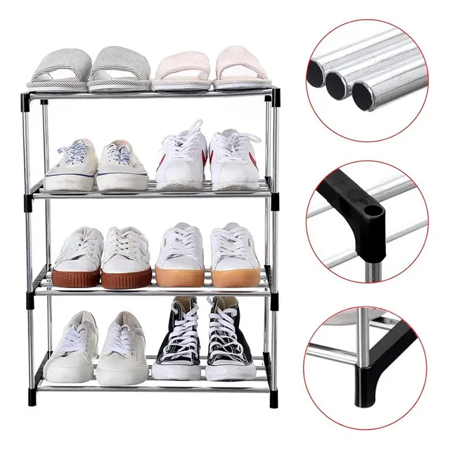 Organizador De Zapatos 4 Niveles Color Negro