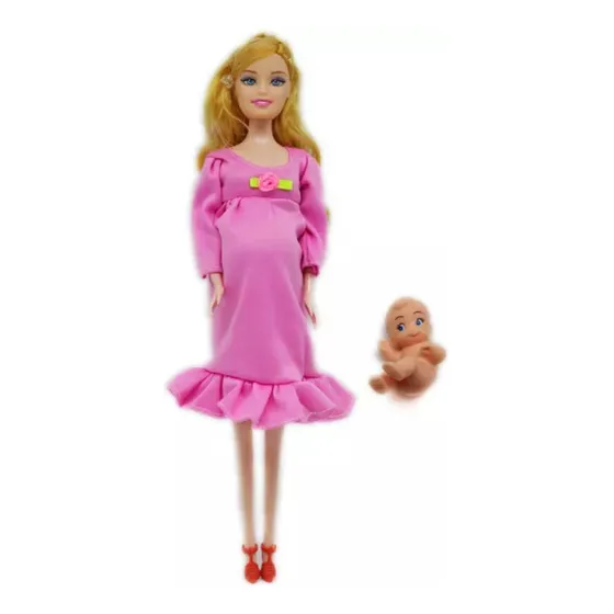 Mamá Muñeca Embarazada Barriga Y Bebé Extraíbles Regalo Niña