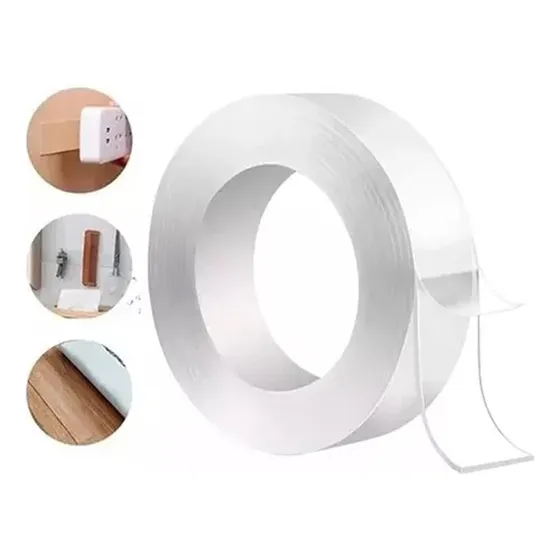 Cinta Adhesiva Nano Tape Gel Doble Faz Transparente 3 Mt 3cm