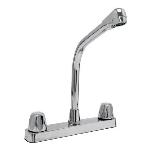 Mezcladora Fregadero Cuello Cobra Cocina Cuerpo Abs 1012 Color Plateado