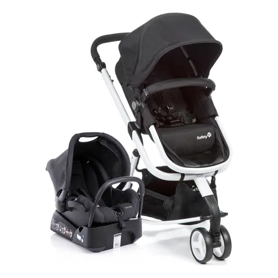 Carrinho Travel System Mobi+ Trio Branco E Preto Safety 1st Black/white Black & White