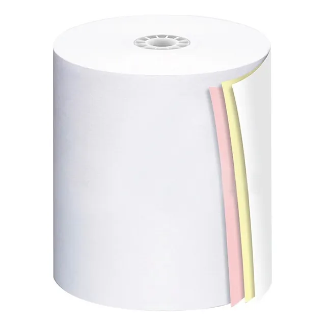 Rollo Papel Bond Autocopia 3hojas 76x70 Mm, Caja Con 50 Pzs
