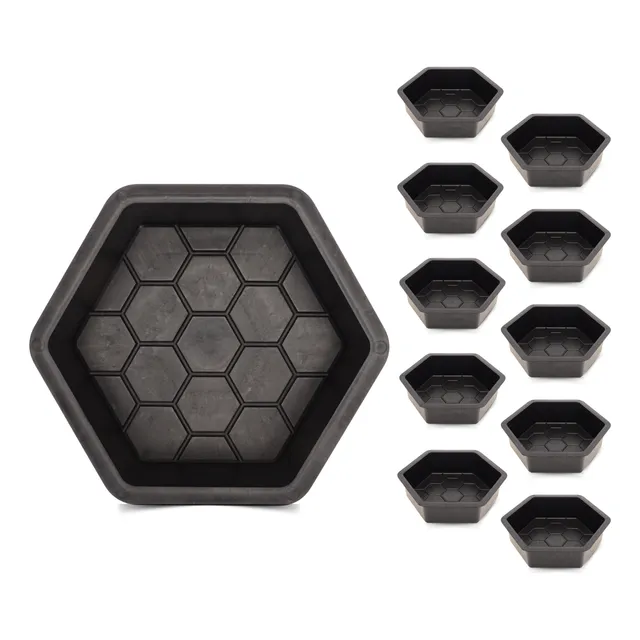 Forma Paver Hexagonal Sextavada Estriada 25x25x8 10 Unidades