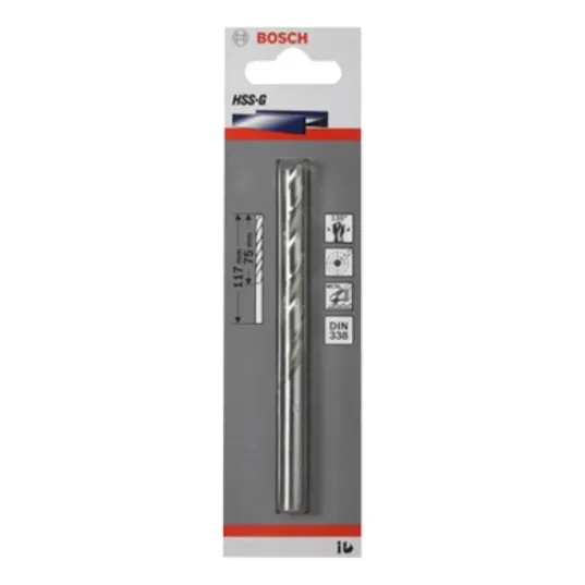 Broca 2608586315 De Acero Hss-g 11/32 Color Plateado Bosch