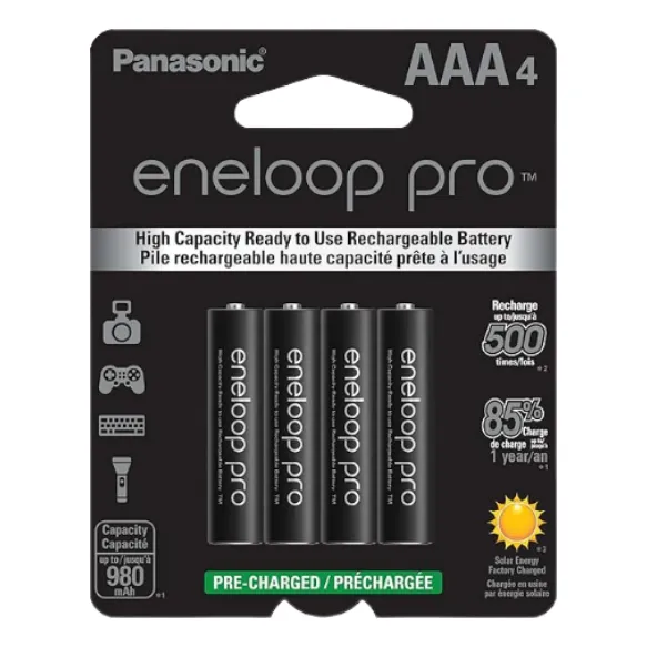 Pilas Recargables Panasonic Eneloop Pro Aaa 980mah Pack X4