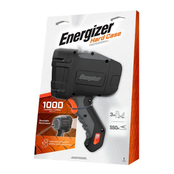 Foco Energizer Hard Case Recargable 1000 Lumens