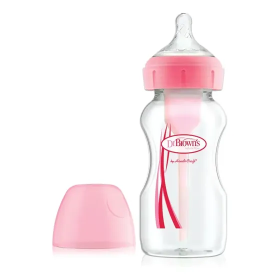 Mamadera Dr Brown's Options+ 270ml Rosa Boca Ancha Anticólicos