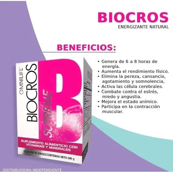Suplemento Biocross Supreme Omnilife X 30 Sobres