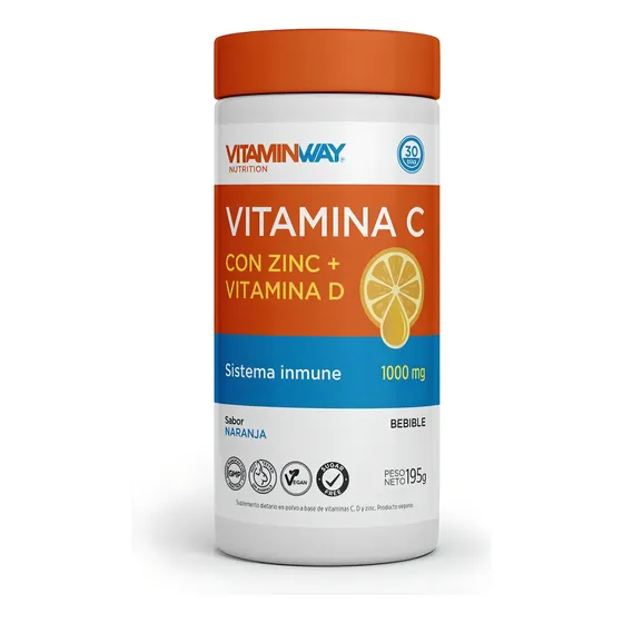 Vitamina C En Polvo Bebible Sistema Inmune 195g Vitamin Way Sabor Naranja
