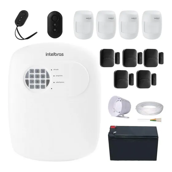 Kit Central Alarme Anm 24 Net Novo Magnético Preto Intelbras