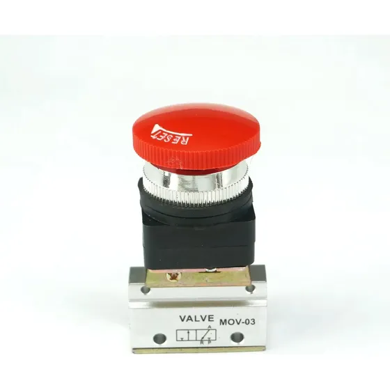 Pulsador Mov-03 G1 8  2 Via Seta Roja Valvula Mecanica Uds