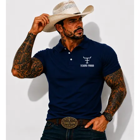 Camisa Polo Masculina Texas Country Slim Piquet