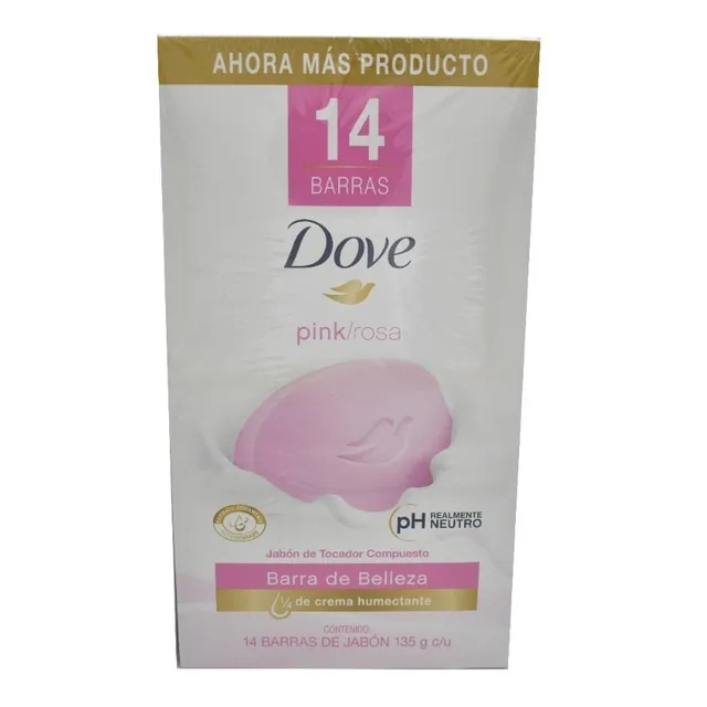 Jabón En Barra Dove Pink 14 Pzas De 135 G C/u
