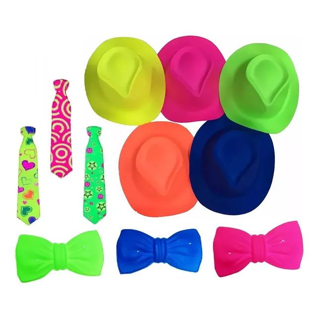 Pack Gorro Corbatin Corbata X36 Fluor Neon