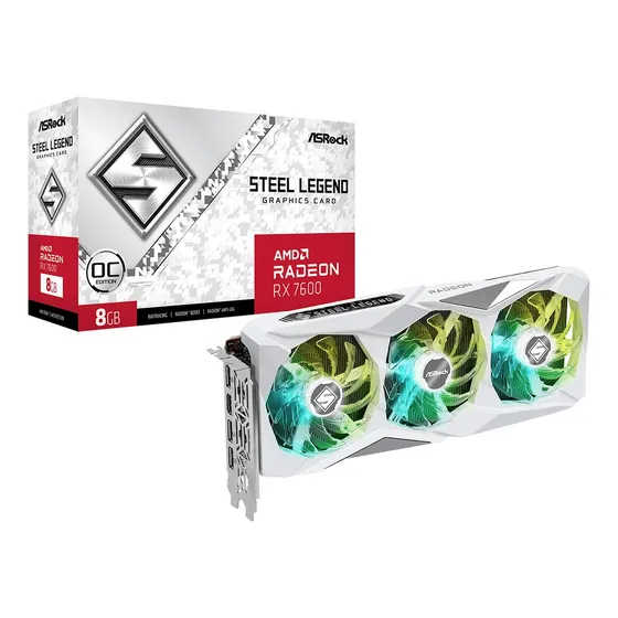 Mercado Livre Placa de vídeo Asrock Rx 7600 Steel Legend 8gb Gddr6 image