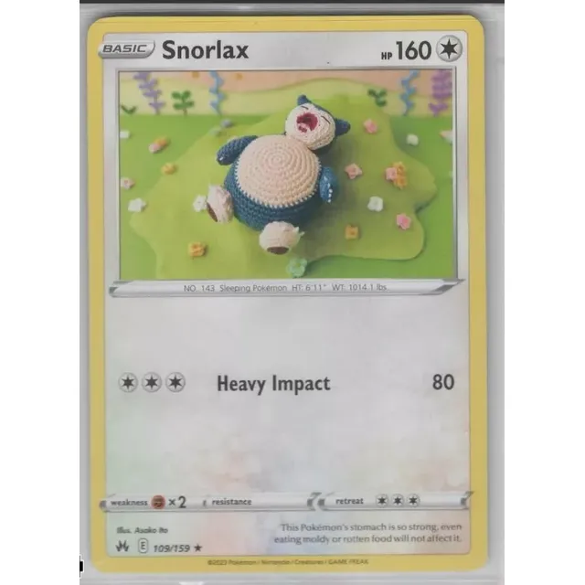 Pokemon Snorlax 109/159 - Tcg - Crown Zenith - 2023