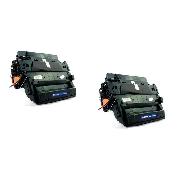 2x Cartucho Toner Compativel P/ Uso Em Hp P3015 Ce255x 55x 