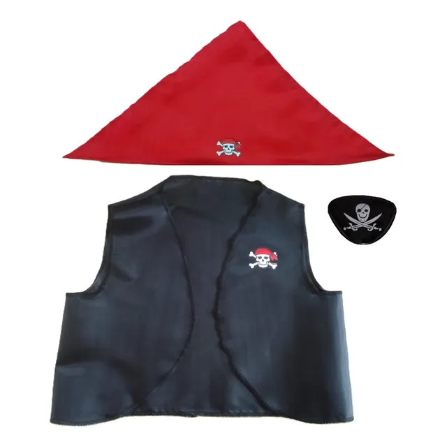 Disfraz Pirata Chaleco Parche Pañuelo Infantil Halloween